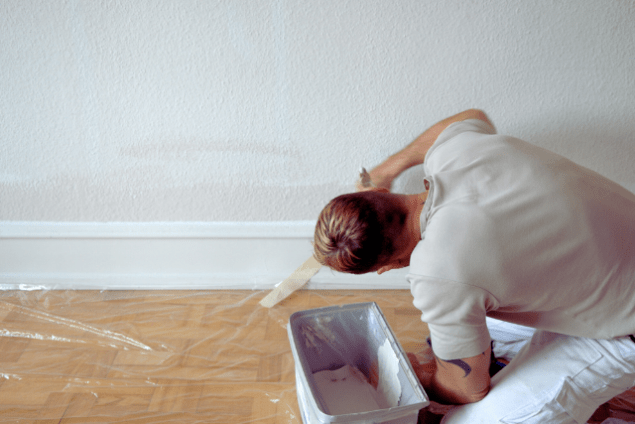 Painting skirting board