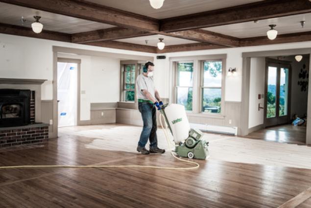 Using a drum sander to sand hardwood floors