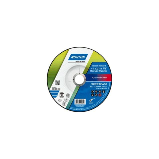 66252843686 - DISCO DE DESBASTE NORTON SUPER BDA 50 - 115 x 5,0 x 22,23 MM (ANG 1)