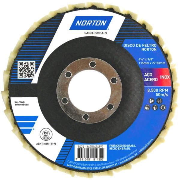  DISCO DE FELTRO NORTON - 115X22_23MM