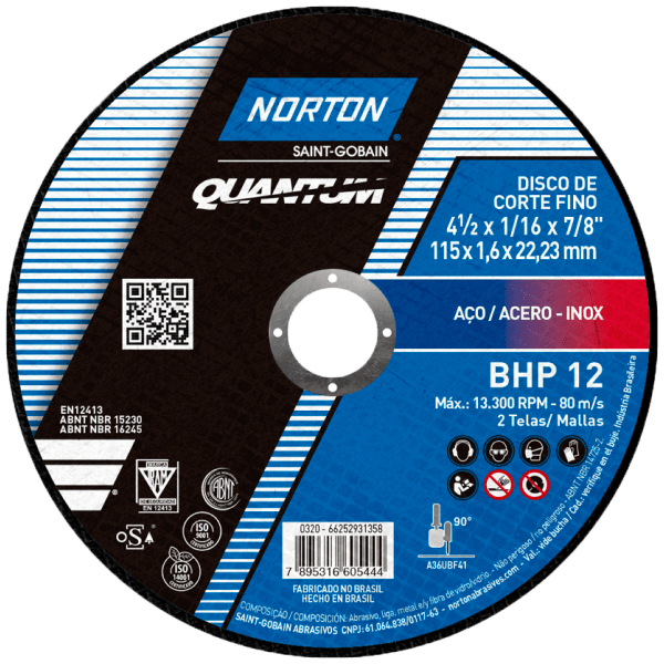 Disco de Corte Fino BHP12 Alto Performance Norton
