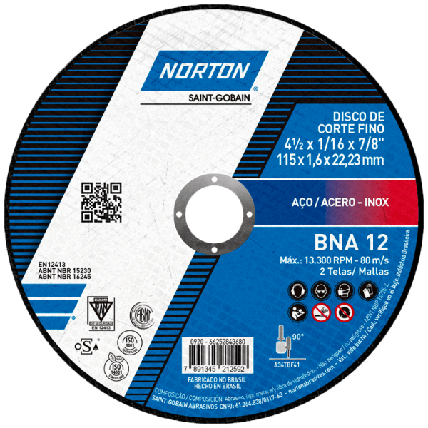 Disco de Corte Fino BNA12 Norton