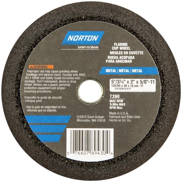 9" X 1/4" TIGER ALUMINUM Type 27 Grinding Wheel ALU24R 5/8-11 Nut