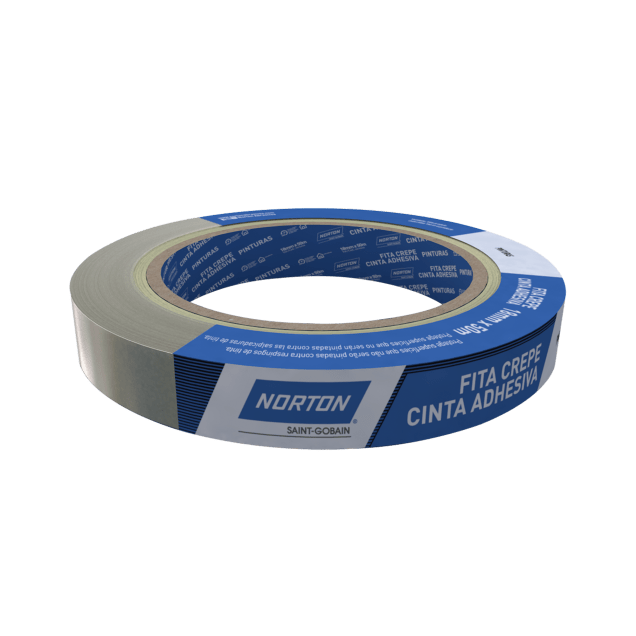 05539544868 - FITA CREPE PINTURAS NORTON - SLEEVE - 18 MM X 50 M (ANG 1)
