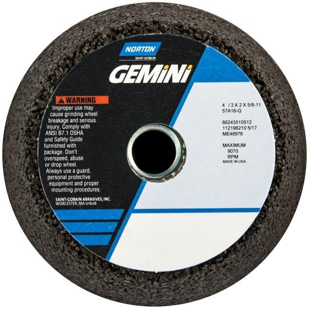 Norton Gemini 57A AO Type 11 Non-Reinf Portable Snagging Wheel >3