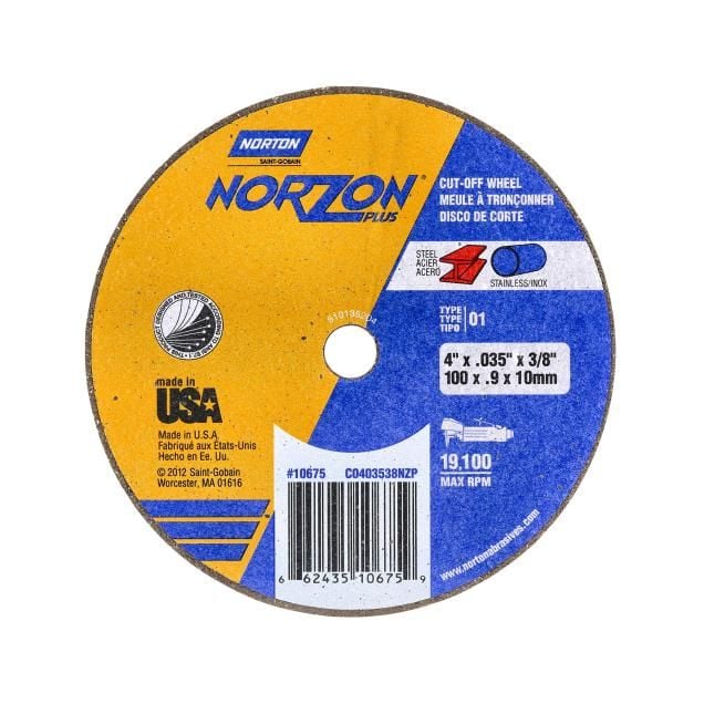 Norton NorZon Plus SGZ CA Type 01/41 Small Diameter Cut-Off Wheel