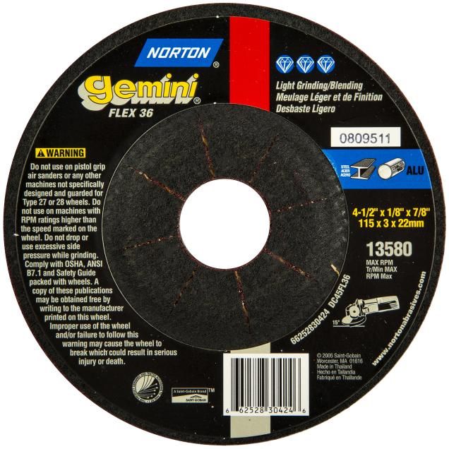 Norton Gemini Flexible A AO Type 27 Grinding Wheel | Norton