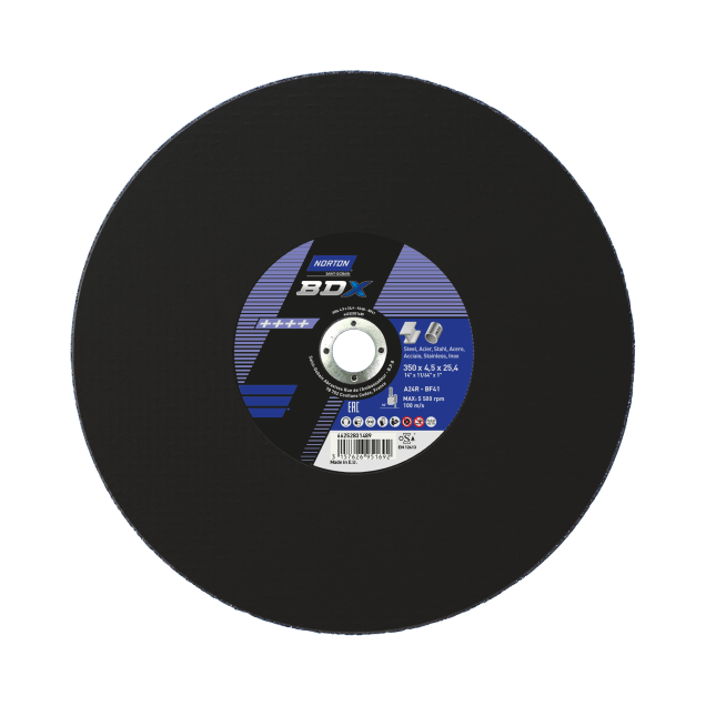 66252831489 Flat cutting off wheel Norton BDX STEEL BDX METAL 356x4.5x25.4