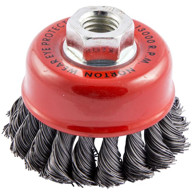 Norton Gemini Carbon Steel Standard Twist Knot Wire Cup Brush