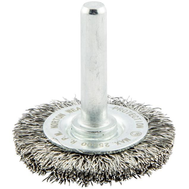 Norton Carbon Steel Crimped Wire Shank Mini Wheel Brush | Norton