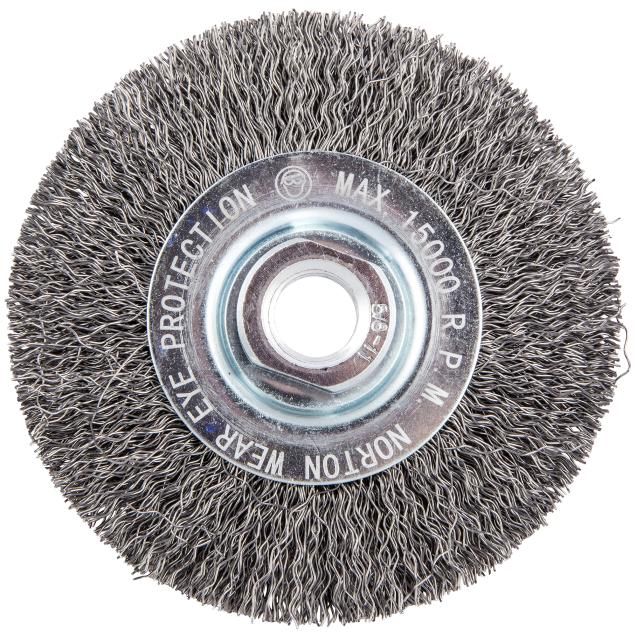 Norton Carbon Steel Crimped Wire Arbor Wheel Brush | Norton