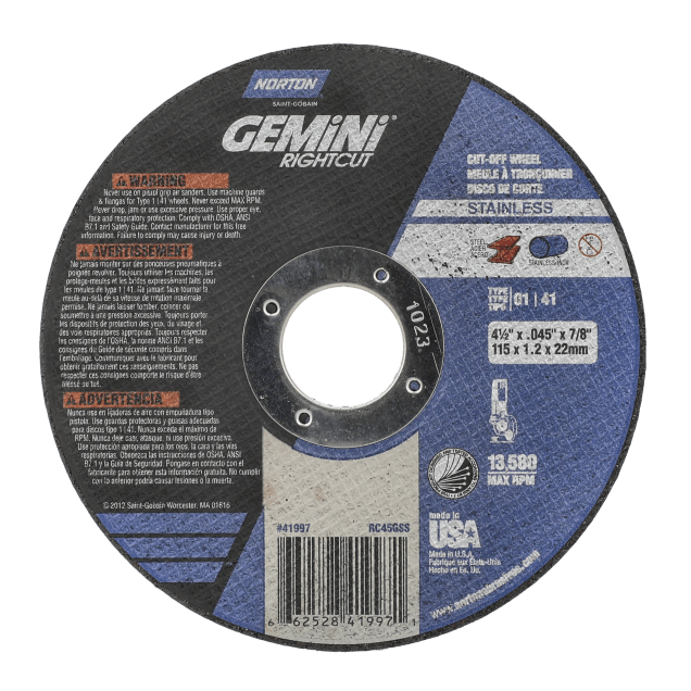 MagnoliaNo.927☆No.928☆No.930 Norton Gemini RightCut INOX/SS A AO Type 01/41 Right Angle Cut-Off