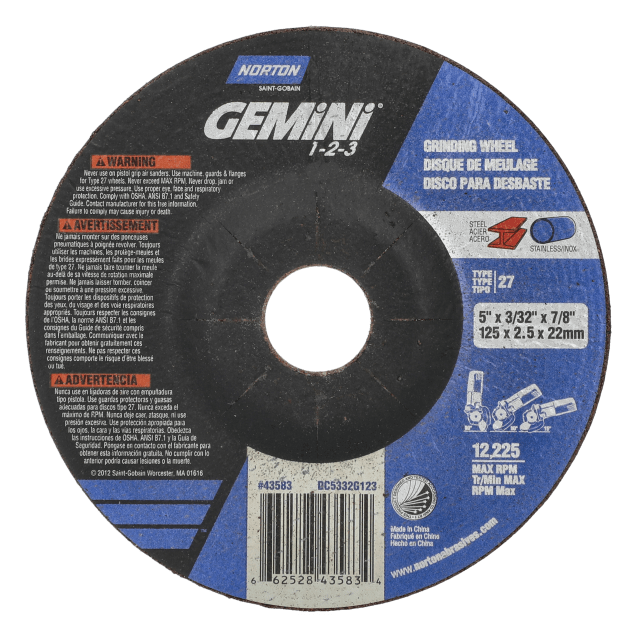 Norton Gemini A AO Type 27 Right Angle Cut-Off Wheel | Norton