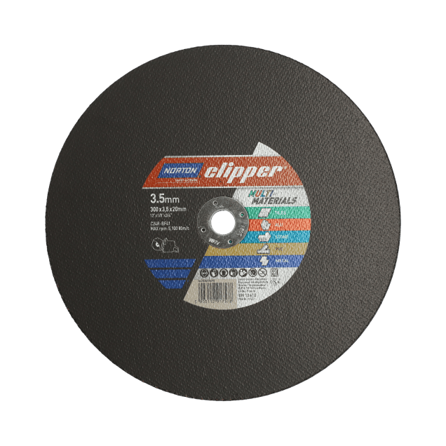 66252845495 Flat cutting off wheel Petrol Saw Norton Clipper-MULTIPURPOSE-3x3.5x2