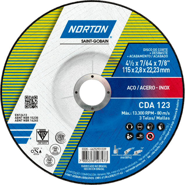 66252931339 115 x 2,8 x 22,23 Linha Super Acos CDA 1 2 3 Multiuso Tipo 42 (Ang 2)