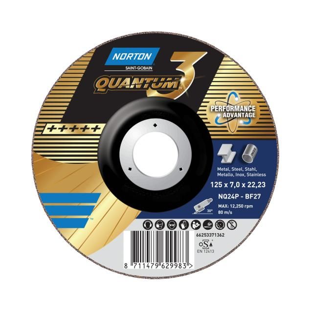 Norton 66252839428 Quantum3 Sg Ca Type 27 Grinding Wheel, 6