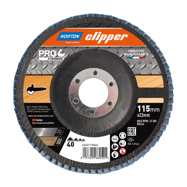 66261118466 Norton Clipper FlapDiscs 115mm G40 2023