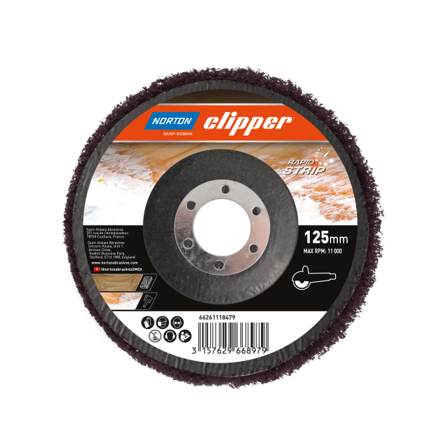 66261118479 Norton Clipper NonWoven Wood 125mm 2023