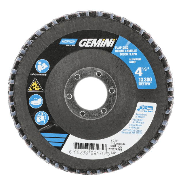 Norton Gemini R822/R766 ZA Medium Grit Center Mount Fiberglass Conical