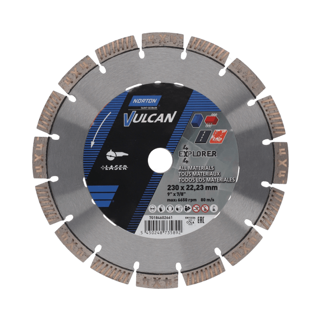 Diamond Blade 230x22.23mm Norton Vulcan 4X4