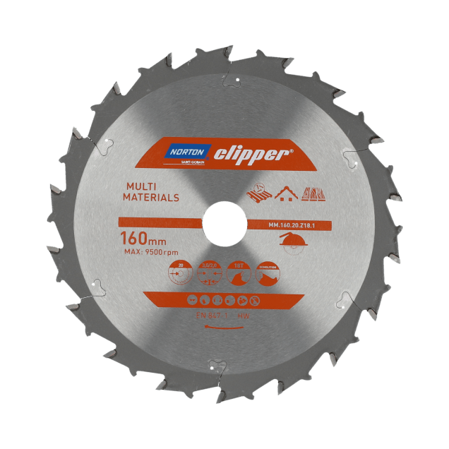70184608128 TCT SAW Blades Norton Clipper MM.160.20.Z18.1 160x3/2x20