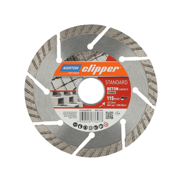 70184608578 Norton Clipper Blades - STANDARD BETON CONCRETE TURBO - 115mm
