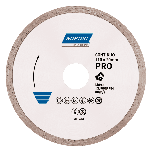 70184624363 - DISCO DIAMANTADO NORTON - CONTINUO - 110 X 20MM (ANG 1)