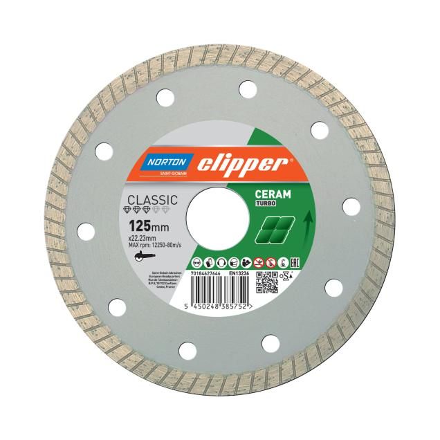 1 Disco De Diamante NORTON Clipper 200 X 25,4 Mm Ceram XJ Azulejos, Cerámica, Granito Y Mármol