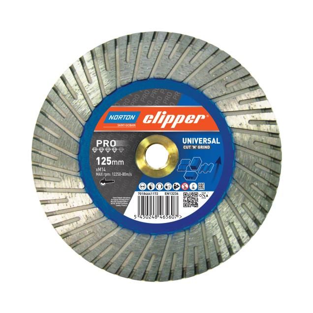 70184641172 Norton Clipper Pro Universal Cut n Grind 125mm Diamond Blade