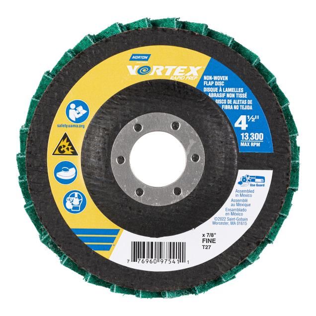 Norton Bear-Tex Vortex Rapid Prep AO Fine Grit Arbor Non-Woven