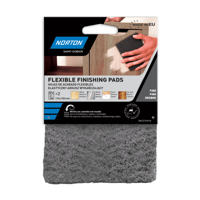 78072729918 Norton Non-Woven Finishing HandPad Grey