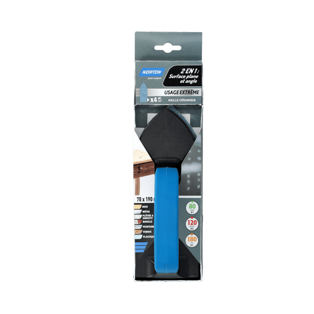 Kit Ponçage Sans Poussière Bois Plâtre 93x185mm Grain 220 - NORTON - Mr