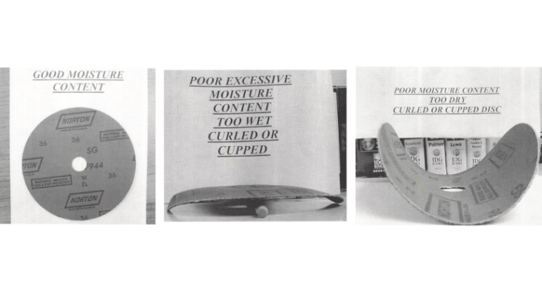 Discs in various states of curling due to moisture