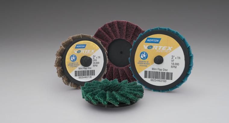 Norton Vortex Rapid Prep 2 and 3 inch flap discs