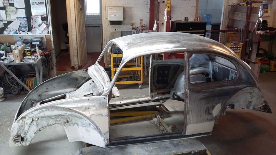 paint stripped from vw beetle