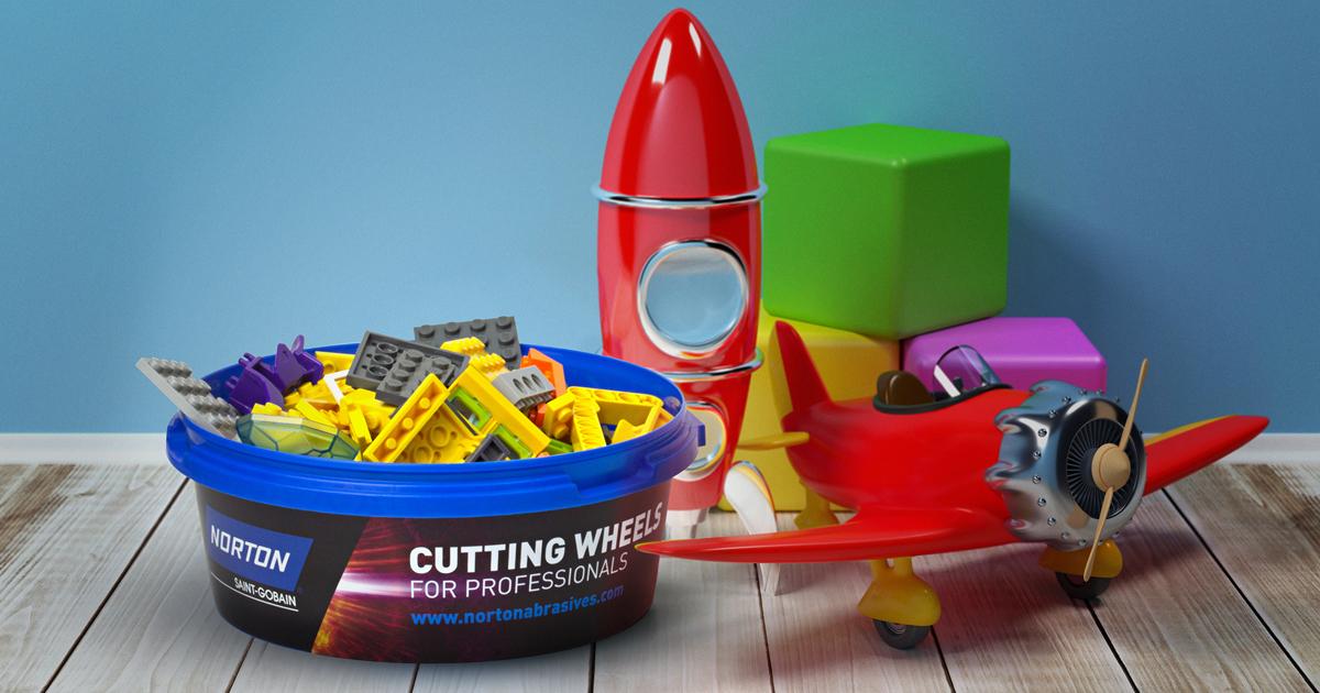 A plastic tub being used as a lego container