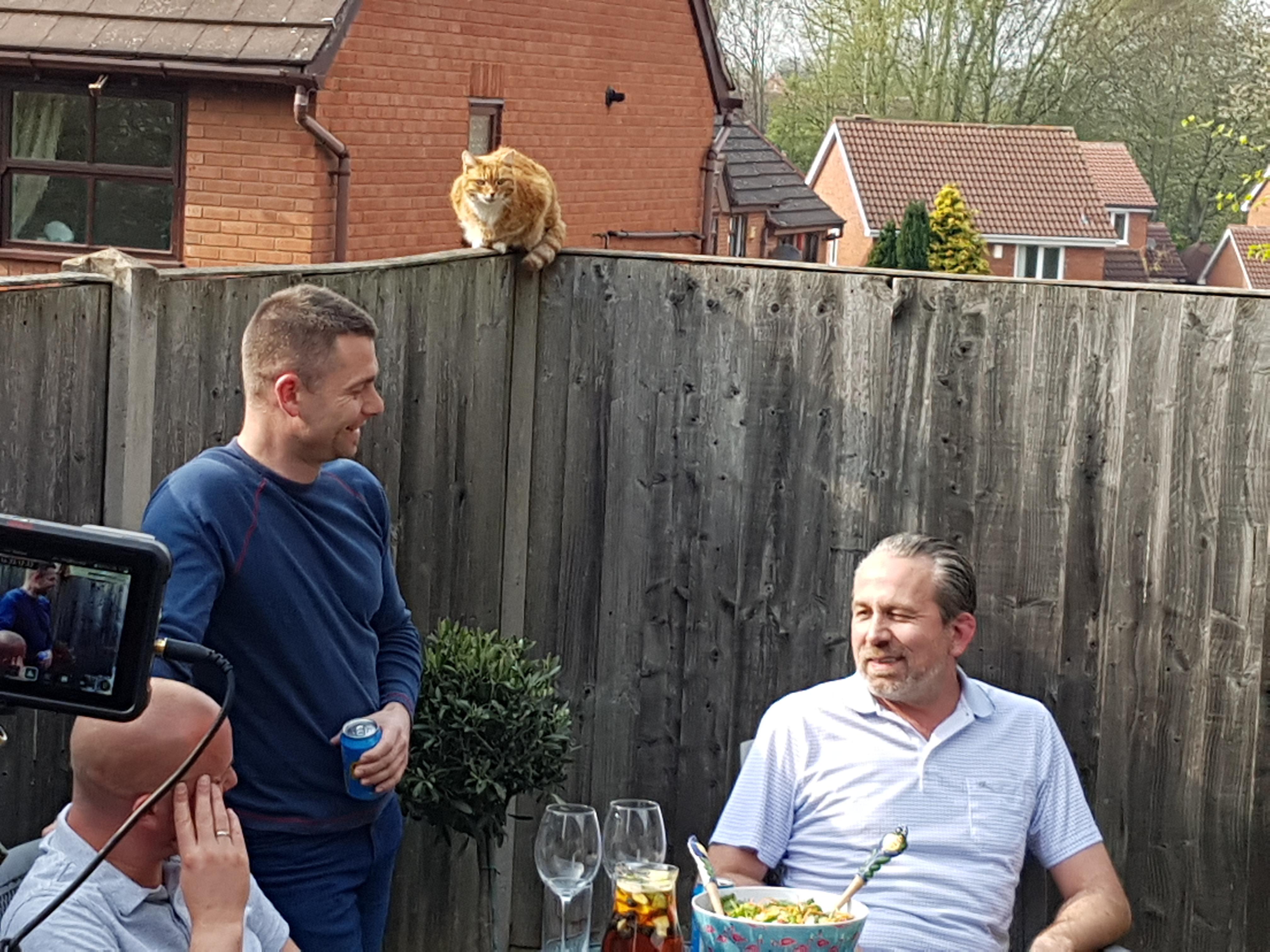 bbq with ginger cat