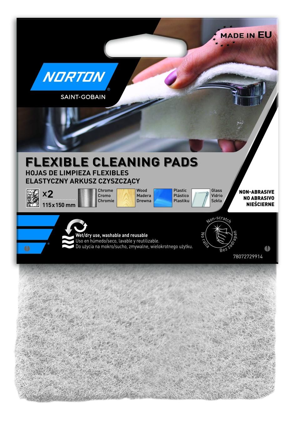 78072729914_Norton Non-Woven_Cleaning HandPad_White