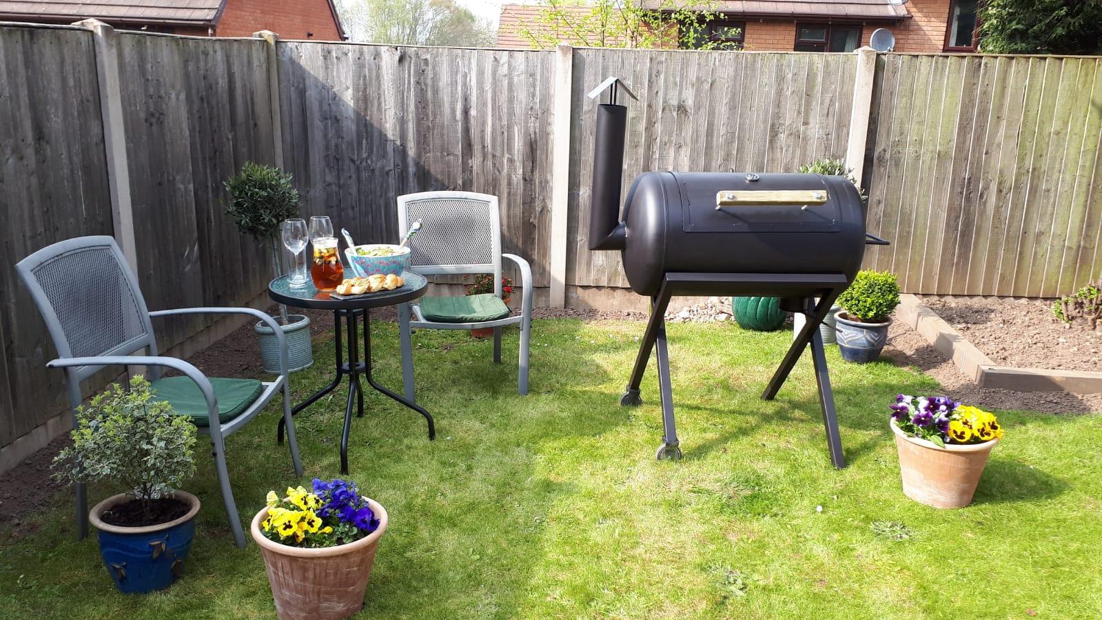 finished barbecue in the garden