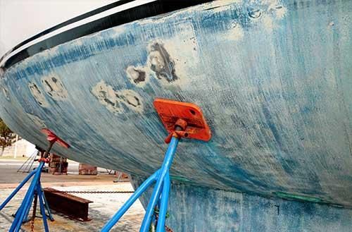 Norton Marine boat repair sanding