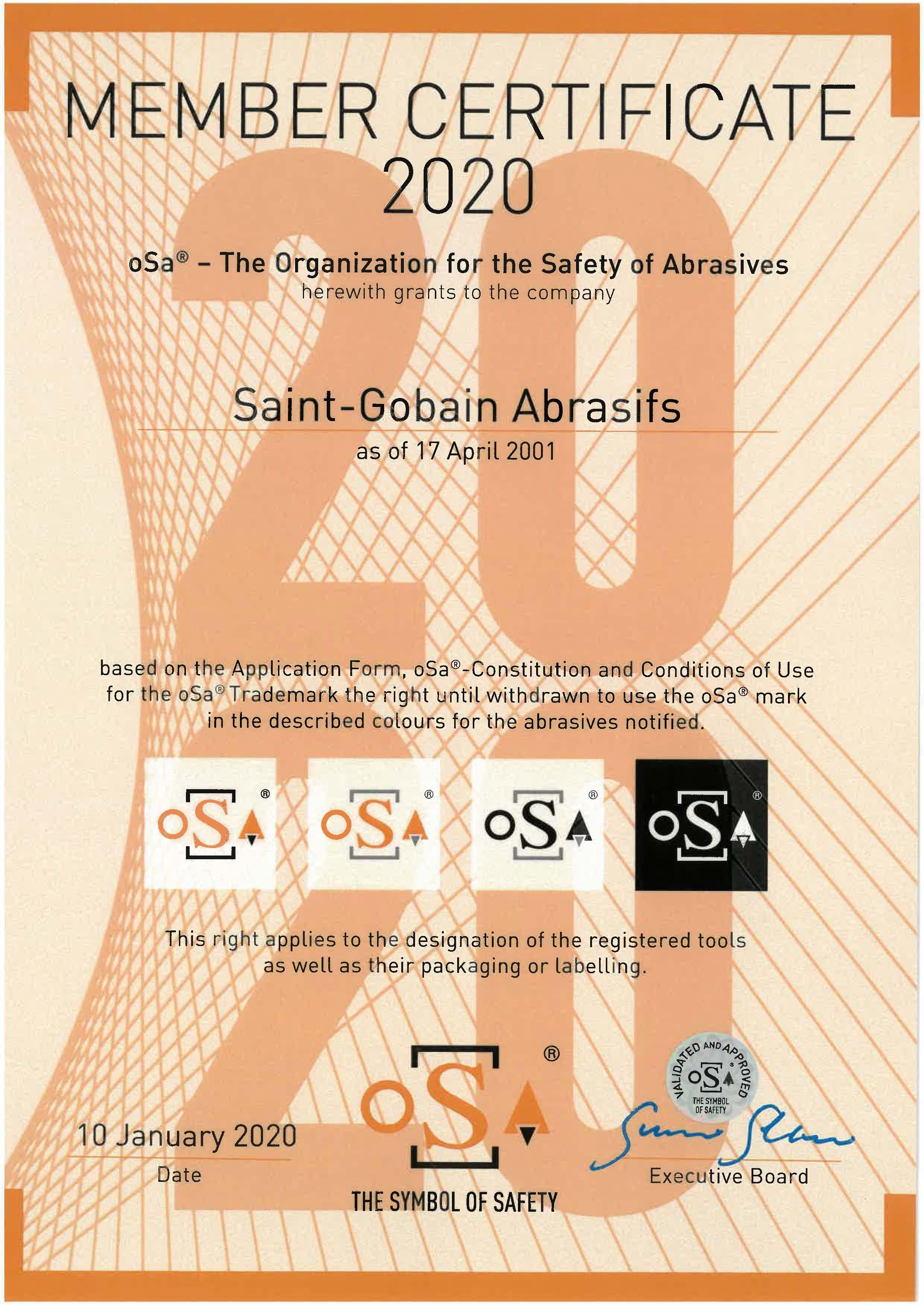 Certificado oSa