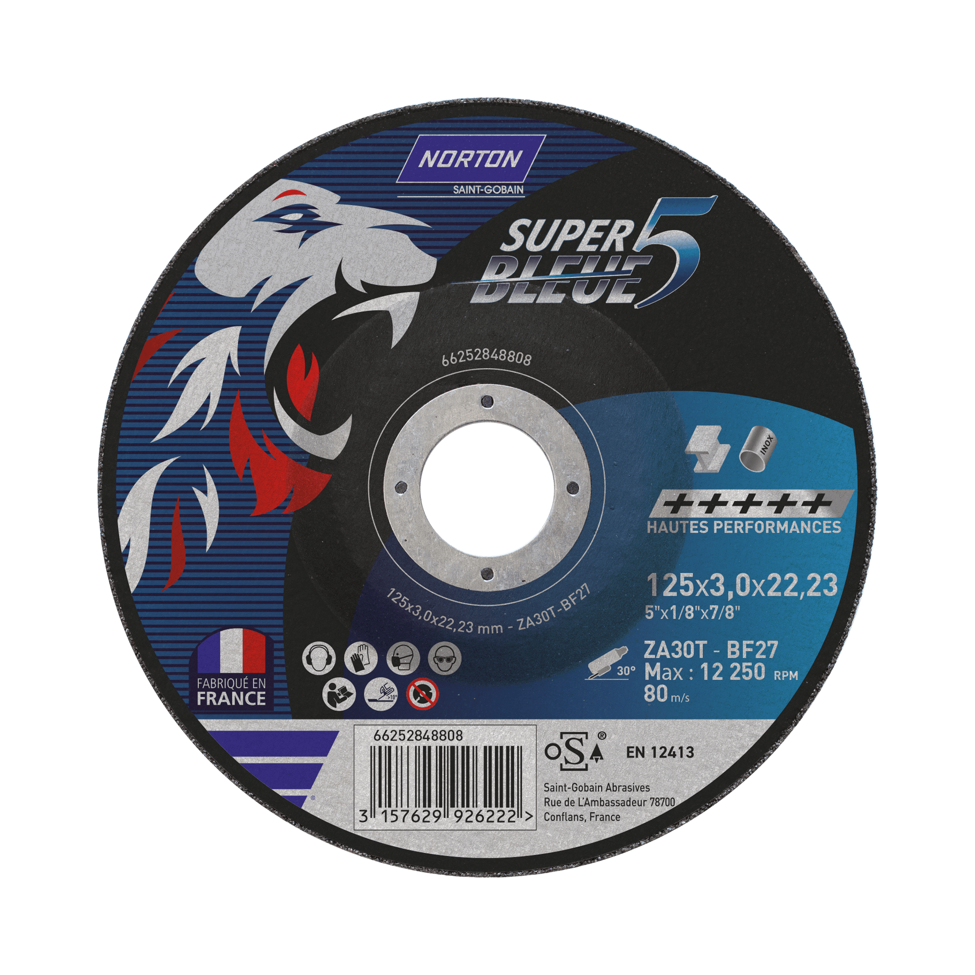 Meule de tronçonnage Super Bleue 5 125x3mm